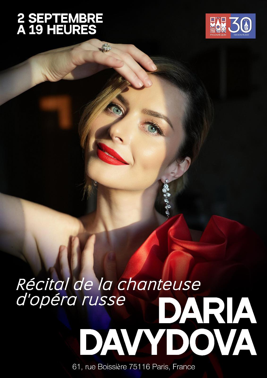 Récital de la soprano russe Daria Davidova , 2/09/2025 (Maison Russe des Sciences et de la Culture, Paris 16ème)